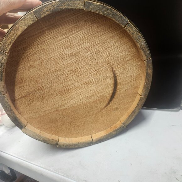 Vintage Spaulding And Frost Wooden Popcorn Barrel Bucket Bowl Plastic Liner - Picture 5 of 5